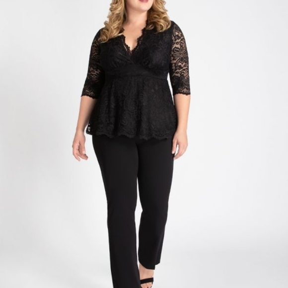 Kiyonna Plus Linden Lace Top in Black Size 4/4X - Picture 5 of 13